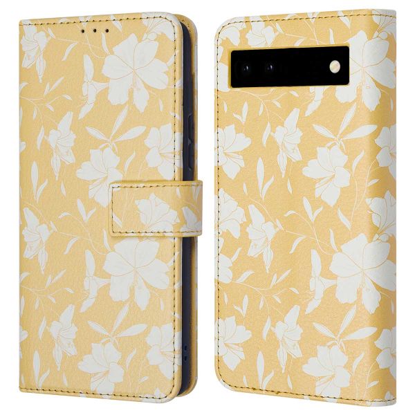 imoshion ﻿Étui de téléphone portefeuille Design Google Pixel 6a - Yellow Flowers