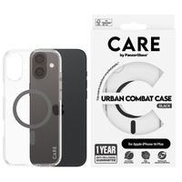 CARE by PanzerGlass Coque Urban Combat MagSafe iPhone 16 Plus- Transparent / Bleu