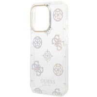 Guess Coque Peony Glitter iPhone 14 Pro - Blanc