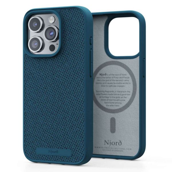 Njorð Collections Coque en tissu MagSafe iPhone 15 Pro - Deep Sea