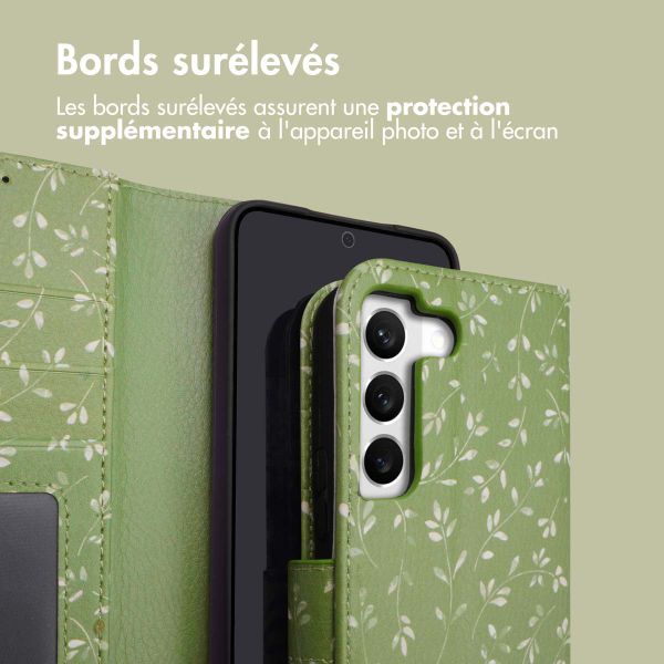 imoshion Étui de télephone portefeuille Design Samsung Galaxy S22 - Green Flowers