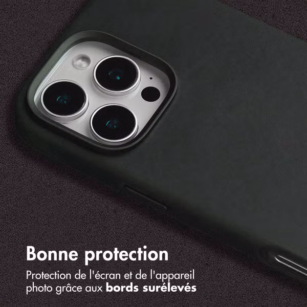 Accezz Coque MagSafe en cuir vintage Apple iPhone 16 Pro Max - Smokey Green