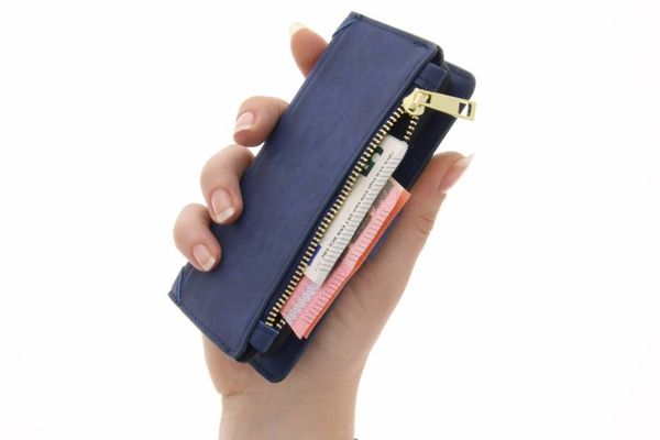 Porte-monnaie de luxe iPhone Xr - Bleu foncé