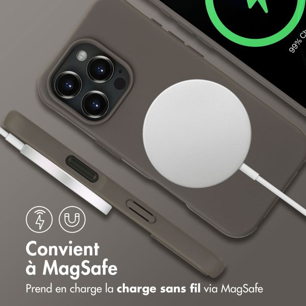 imoshion Coque arrière Color avec cordon amovible et MagSafe Apple iPhone 16 Pro - Black Coffee