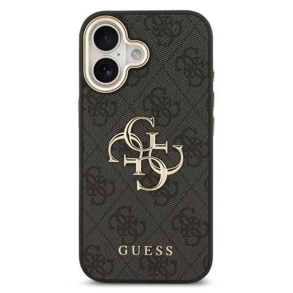 Guess Coque 4G Metal Logo Backcover Apple iPhone 17 - Gold Edge - Black
