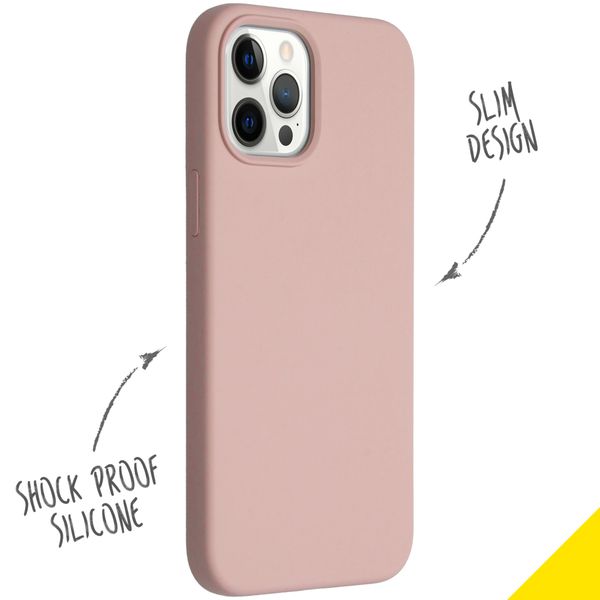 Accezz Coque Liquid Silicone Apple iPhone 12 Pro Max - Rose