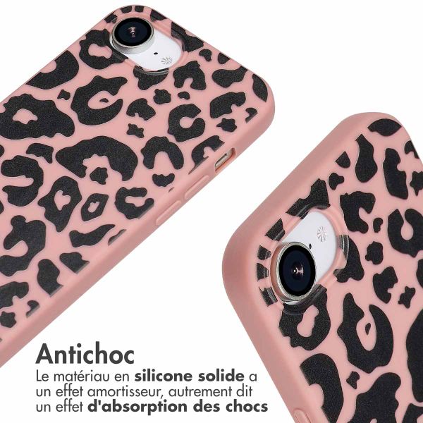 imoshion Coque design en silicone avec cordon iPhone 16e - Animal Pink