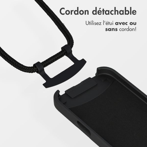imoshion Coque arrière Color avec cordon amovible et MagSafe Apple iPhone 17 Pro Max - Noir