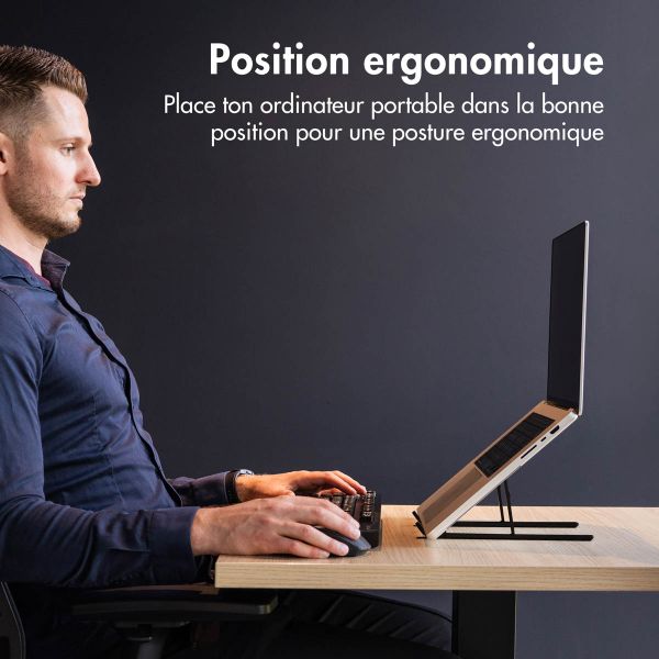 Accezz Support pour ordinateur portable - Support pour laptop - Réglable et pliable - Noir