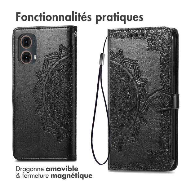 imoshion Etui de téléphone portefeuille Mandala Motorola Moto G85 - Noir