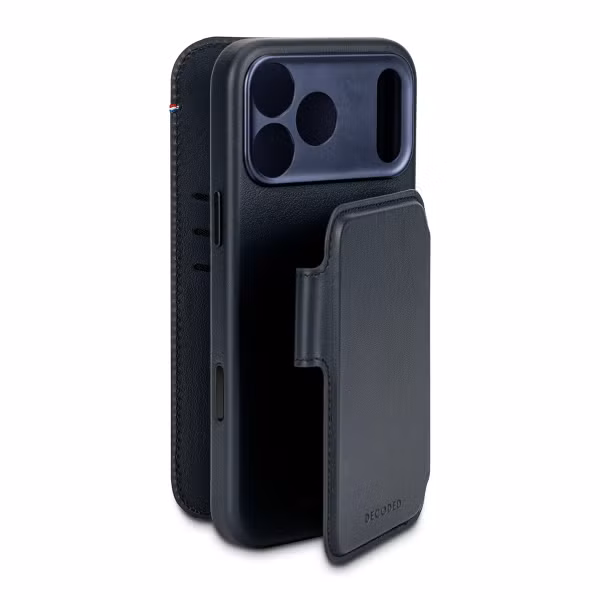 Decoded Portefeuille détachable 2 en 1 en cuir MagSafe Apple iPhone 17 Pro - Navy Shadow