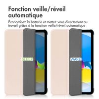 imoshion Coque tablette Trifold Apple iPad 11 (2025) 11 pouces A16 / iPad 10 (2022) 10.9 pouces - Beige
