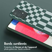Selencia Coque design en silicone avec cordon amovible Samsung Galaxy A53 - Irregular Check Green