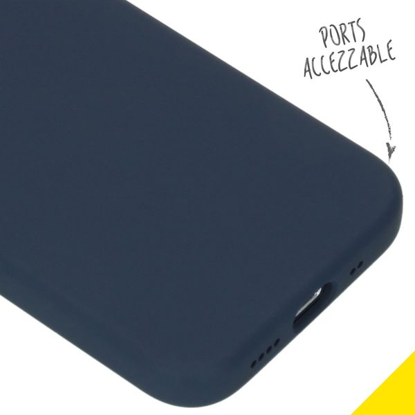 Accezz Coque Liquid Silicone Apple iPhone 12 Mini - Bleu foncé