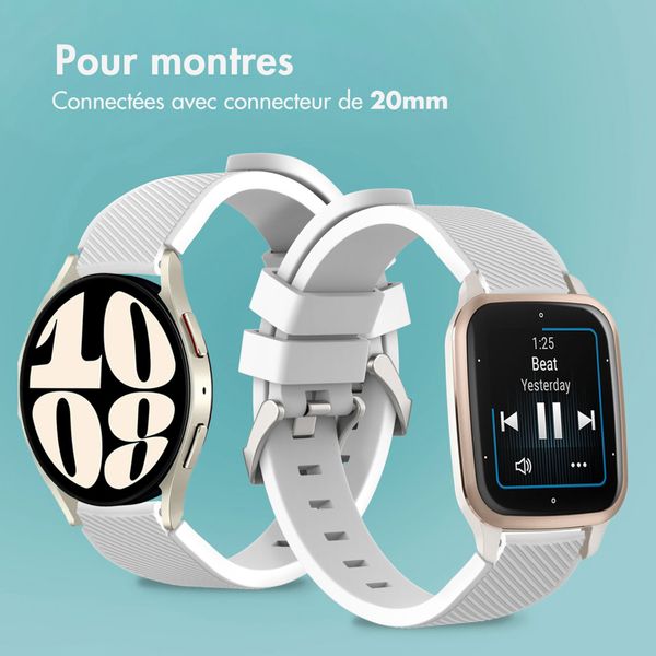 imoshion Bracelet en silicone souple - Connexion universelle 20 mm - Blanc