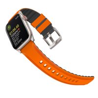 Uniq Bracelet Linus en silicone AiroSoft™ Apple Watch Series 1 á 10 / SE / Ultra (2) (44/45/46/49 mm) - Orange Volt