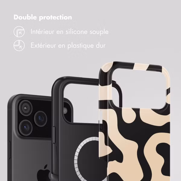 Selencia Coque arrière Vivid avec MagSafe Apple iPhone 17 Pro - Art Wave Black