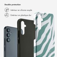 Selencia Coque arrière Vivid Tough Samsung Galaxy A34 (5G) - Colorful Zebra Pine Blue