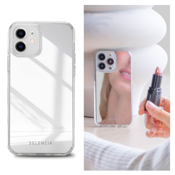 Selencia Coque Mirror iPhone 12 (Pro) - Coque avec miroir - Argent