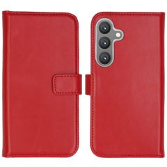 Selencia Étui portefeuille en cuir véritable Samsung Galaxy S24 - Rouge
