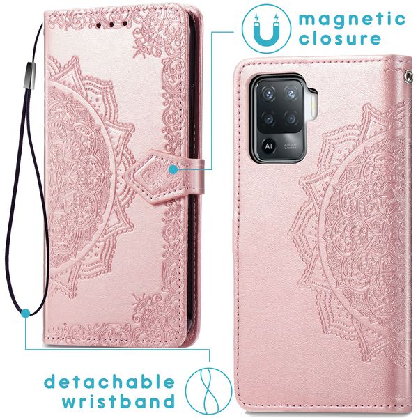 imoshion Etui de télephone Mandala Oppo A94 (5G) - Rose Doré