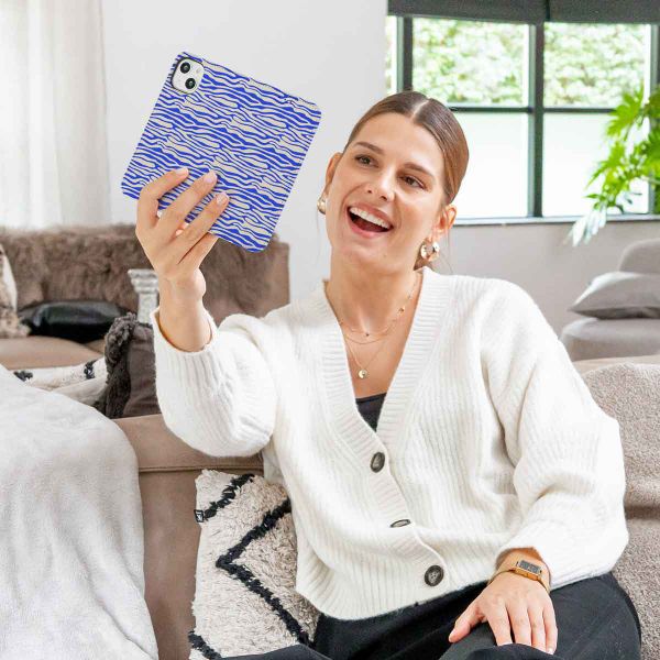 imoshion Étui de télephone portefeuille Design Samsung Galaxy S9 - White Blue Stripes