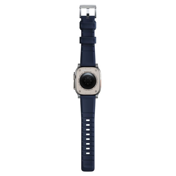 Nomad Bracelet robuste FKM Apple Watch Series 1 t/m 11 / SE / Ultra (44/45/46/49 mm) - Argent / Bleu