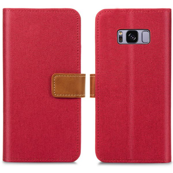 imoshion Étui de téléphone portefeuille Canvas Luxe Galaxy S8 -Rouge