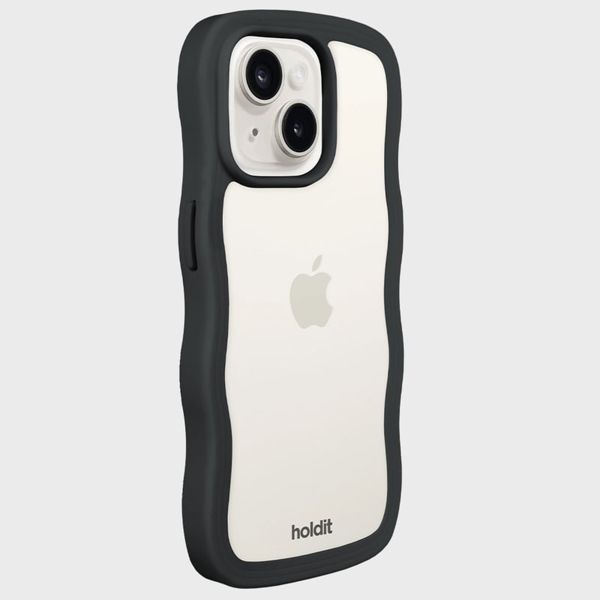 Holdit Coque Wavy Apple iPhone 13/14/15/16e - Black / Transparent