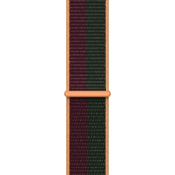 Apple Bracelet Sport Loop Apple Watch Series 1 t/m 9 / SE (38/40/41 mm) | Series 10 / 11 (42 mm) - Dark Cherry/Forest Green