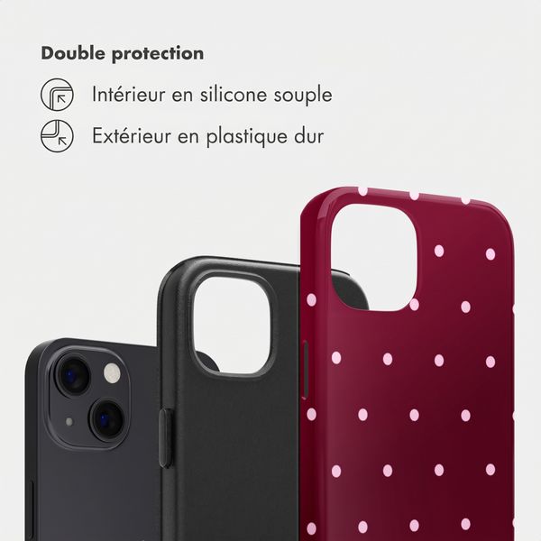 Selencia Coque arrière Vivid Apple iPhone 13 / 13 Pro - Happy Dots Burgundy