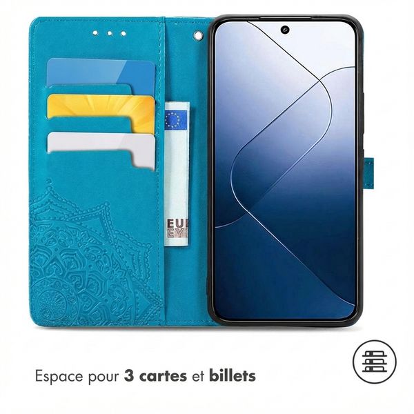 imoshion Etui de télephone Mandala Xiaomi 14 - Turquoise