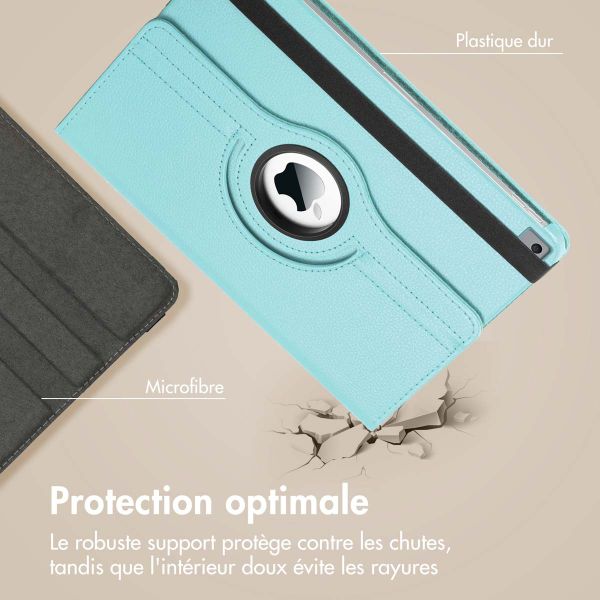 imoshion Coque tablette rotatif à 360° iPad 9 (2021) 10.2 pouces / iPad 8 (2020) 10.2 pouces / iPad 7 (2019) 10.2 pouces - Bleu clair