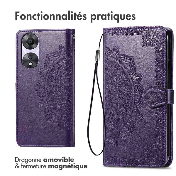 imoshion Etui de téléphone portefeuille Mandala Oppo A78 (4G) - Violet