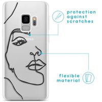 imoshion Coque Design Samsung Galaxy S9 - Visage abstrait - Noir