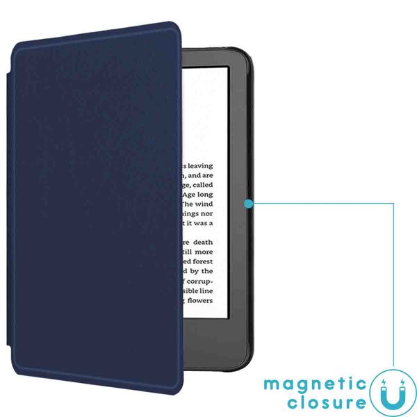 imoshion Étui de liseuse portefeuille Slim Hard Amazon Kindle (2024) / Amazon Kindle (2022) 11th gen - Bleu foncé