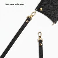 Selencia Cordon de téléphone crossbody Selencia en véritable cuir - Noir