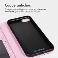 imoshion Étui de télephone portefeuille Design Apple iPhone SE (2022 / 2020) / 8 / 7 / 6(s) - Blush Berries