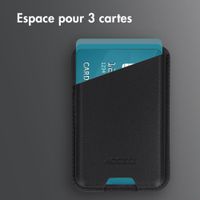 Accezz Porte-cartes en cuir magnétique - Compatible avec Apple Find My - Onyx Black