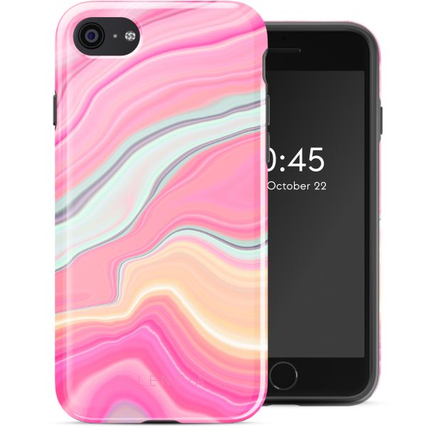 Selencia Coque arrière Vivid Tough iPhone SE (2022 / 2020) / 8 / 7 - Pastel Lipstick Marble