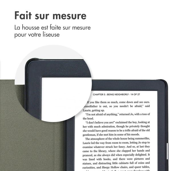 imoshion Étui de liseuse portefeuille Canvas Sleepcover Kobo Nia - Bleu foncé