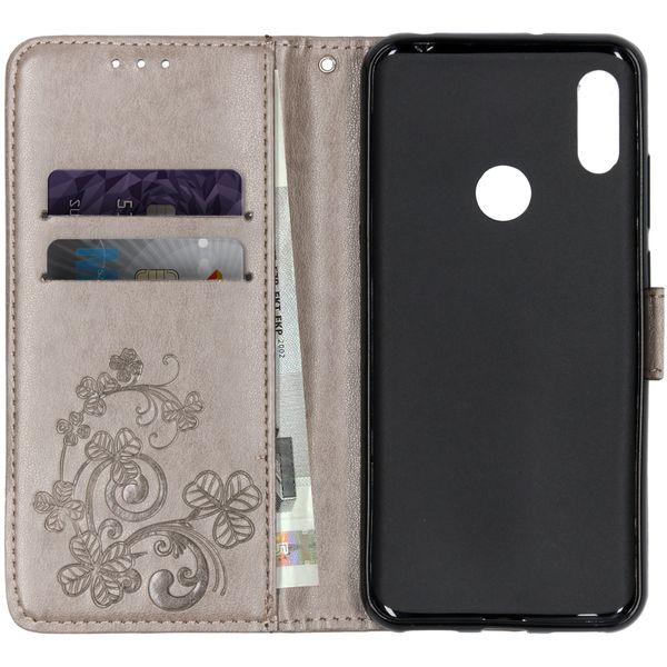 Etui de téléphone Fleurs de Trèfle Huawei Y6 (2019) - Gris
