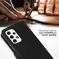 Selencia Étui portefeuille en cuir véritable Samsung Galaxy A53 - Noir
