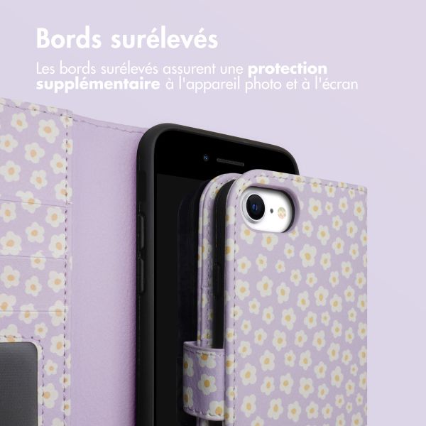 imoshion Étui de télephone portefeuille Design Apple iPhone SE (2022 / 2020) / 8 / 7 / 6(s) - White Daisy