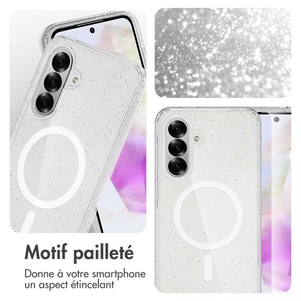 imoshion Coque Pailletée avec MagSafe Samsung Galaxy A56 - Paillettes Transparent