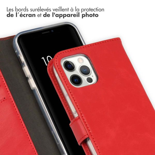 Selencia Étui de téléphone portefeuille en cuir véritable Apple iPhone 12 (Pro)