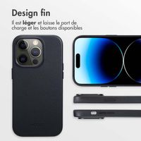 Accezz Coque arrière en cuir avec MagSafe Apple iPhone 14 Pro - Onyx Black