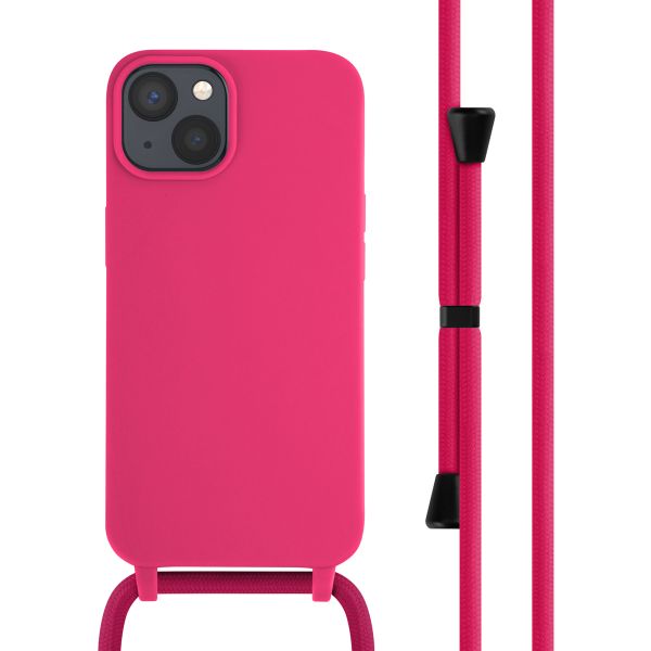 imoshion ﻿Coque en silicone avec cordon iPhone 14 - Rose Fluo