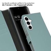 Selencia Étui portefeuille en cuir véritable Samsung Galaxy A35 - Air Blue