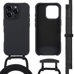 imoshion Coque arrière Color avec cordon amovible et MagSafe Apple iPhone 16 Pro - Noir